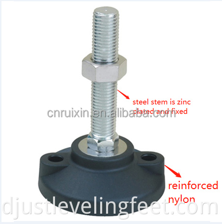 Nylon machinery leveling adjustable foot leveler leg